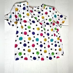 VTG Penbrooke Lane Abstract Colorful Blouse With Shoulder Pads